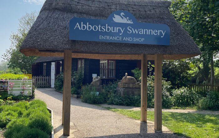 Abbotsbury Swannery thatched entrance